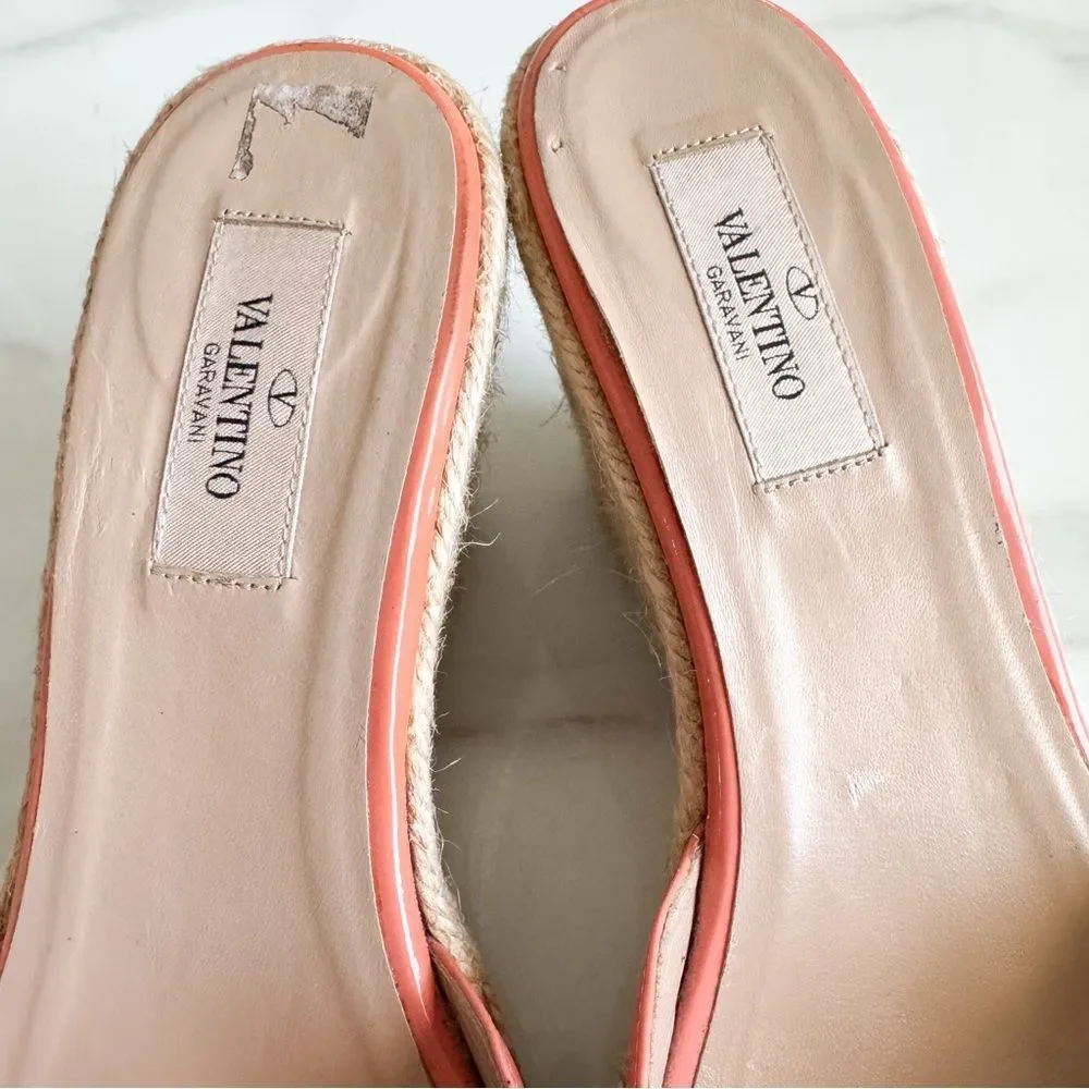 Valentino Garavani Patent Bow Espadrille Wedge Sandals Size 40 – Authenticated